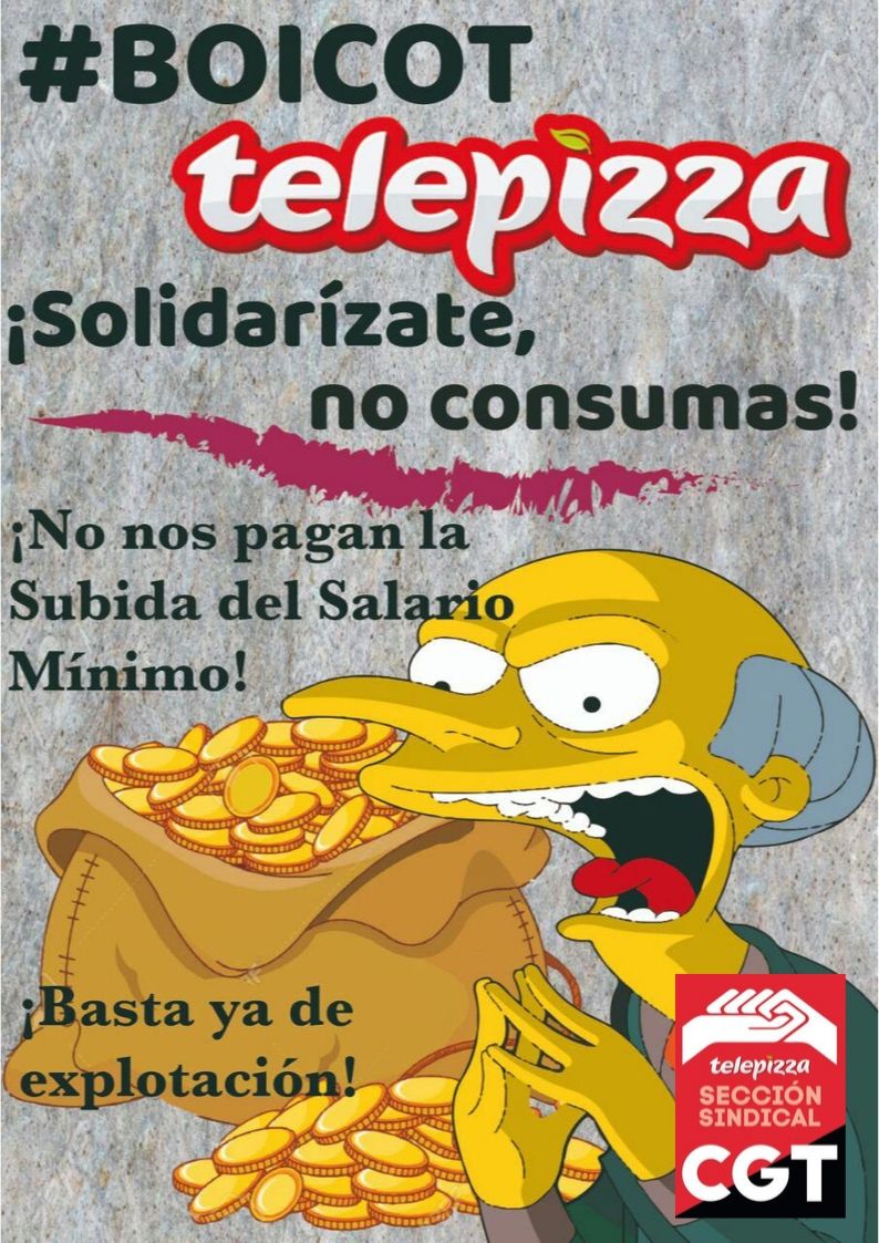 Imagen de Las plantillas de Telepizza llaman al boicot contra la empresa por unas condiciones laborales dignas