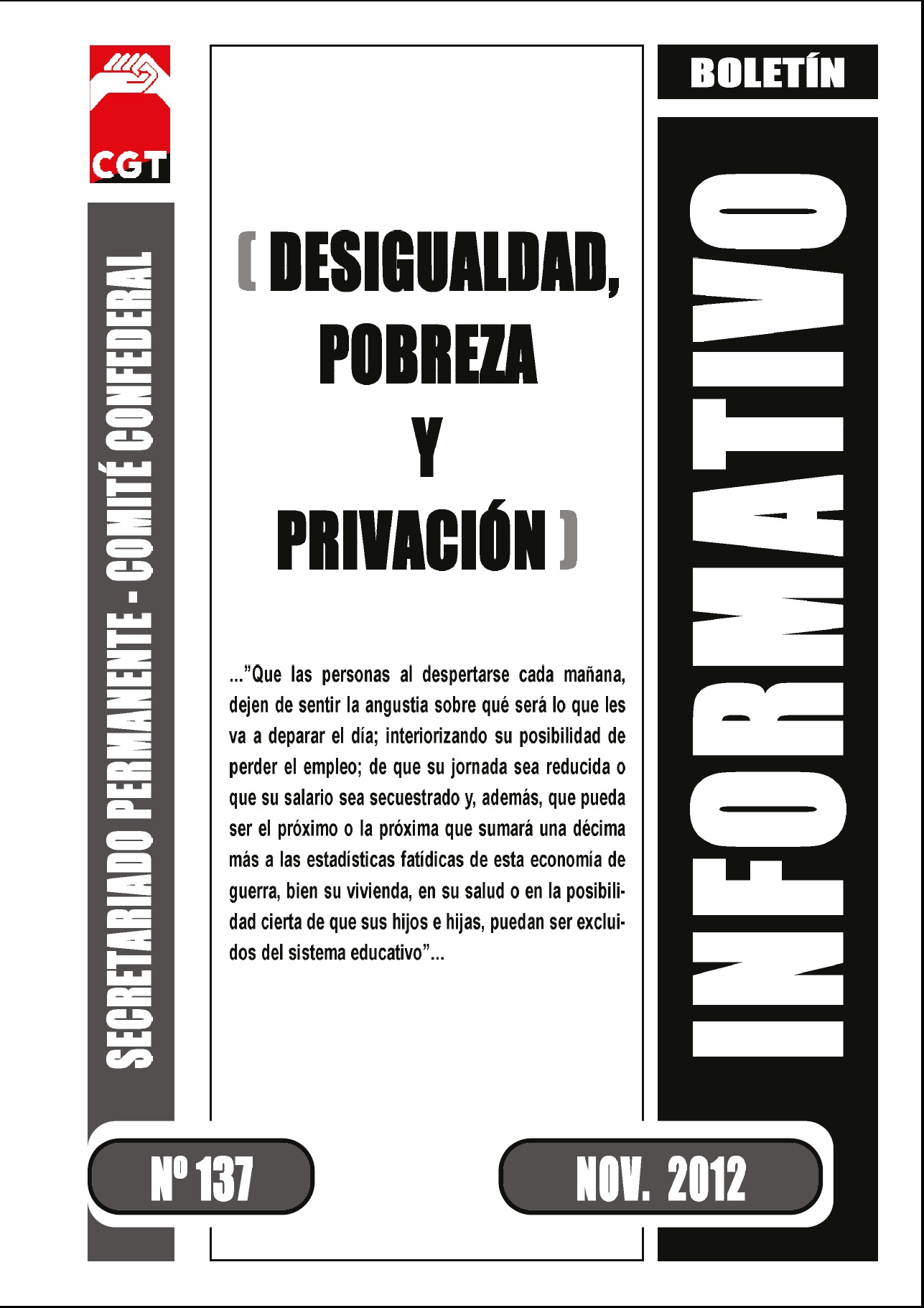Imagen de Boletín 137: Desigualdad, pobreza y privación