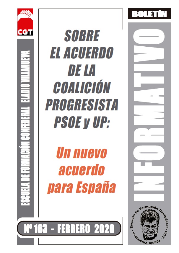 Imagen de Boletín 163: Sobre el acuerdo de la coalición progresista PSOE y UP: Un nuevo acuerdo para España