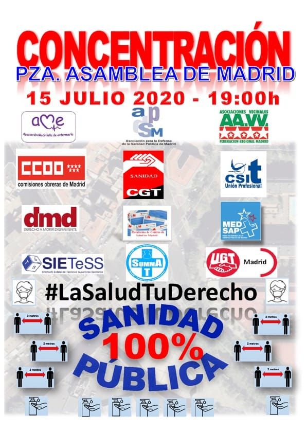 Imagen de La movilización unitaria por la Sanidad Pública llega a las puertas de la Asamblea de Madrid