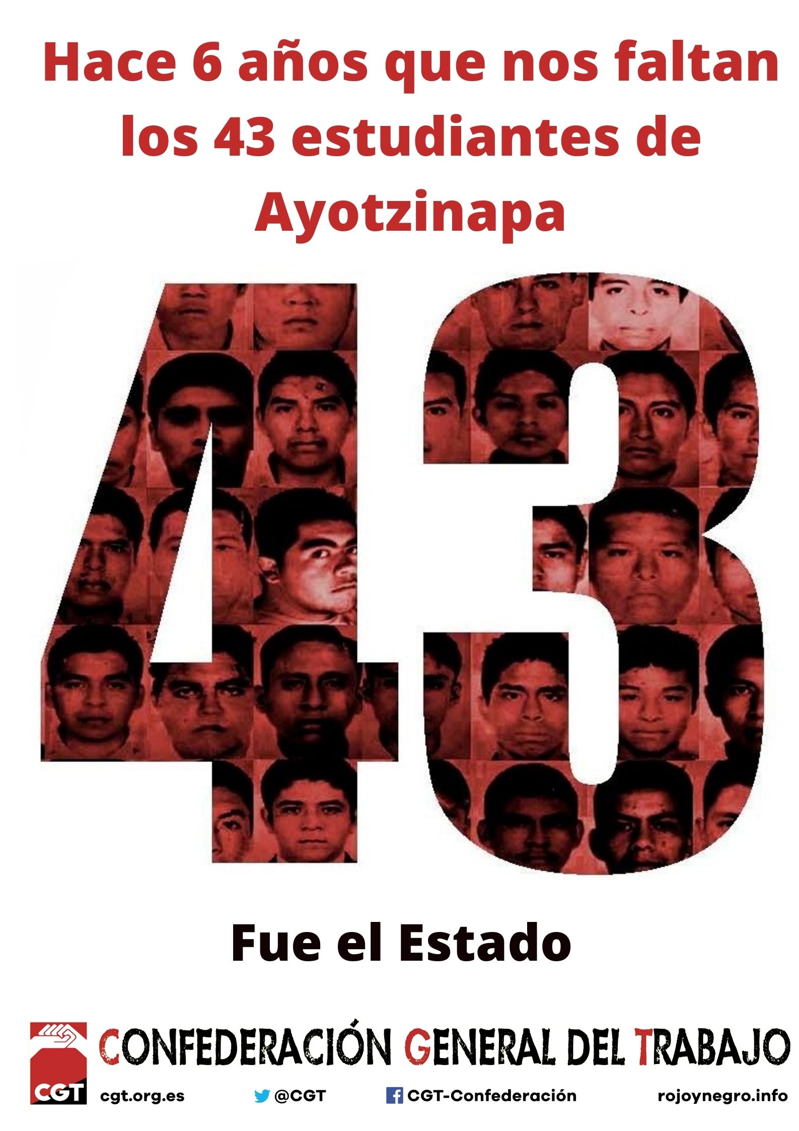 Imagen de 6 años sin justicia tras la desaparición forzada de los 43 estudiantes de Ayotzinapa en México