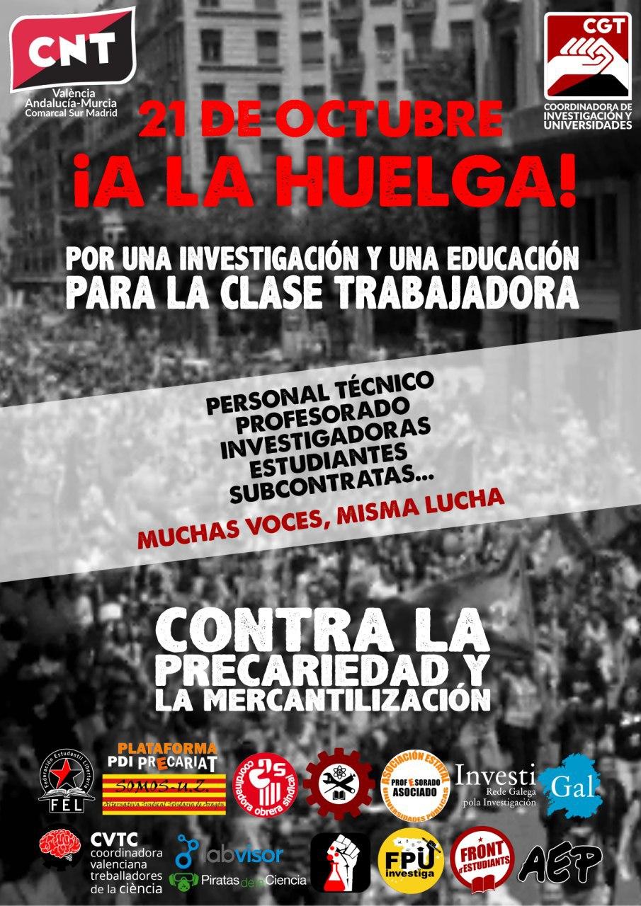 Imagen de 21 de octubre: huelga en la universidad y la investigación