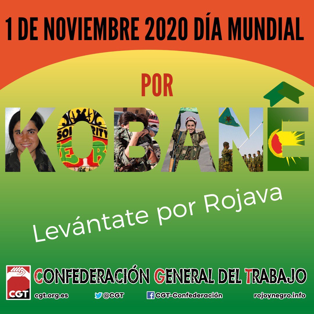 Imagen de CGT se suma a la celebración internacional del Día Mundial por Kobanê para reivindicar la resistencia del pueblo kurdo frente a los fascismos