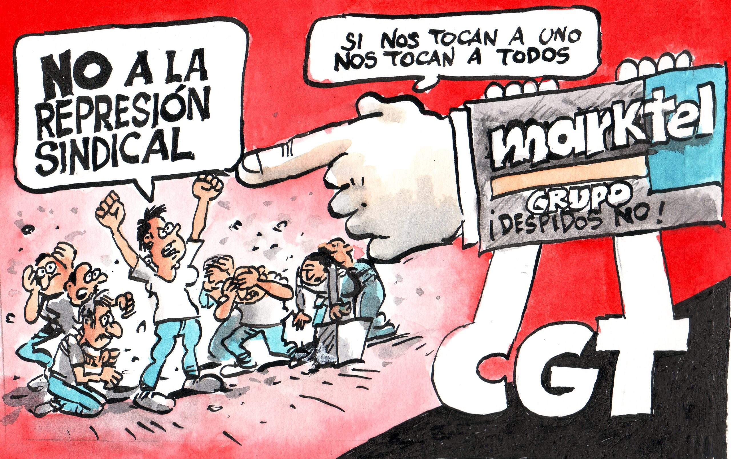 Imagen de MARKTEL ataca de nuevo. Obrero despedido, patrón colgao. Víctor readmisión