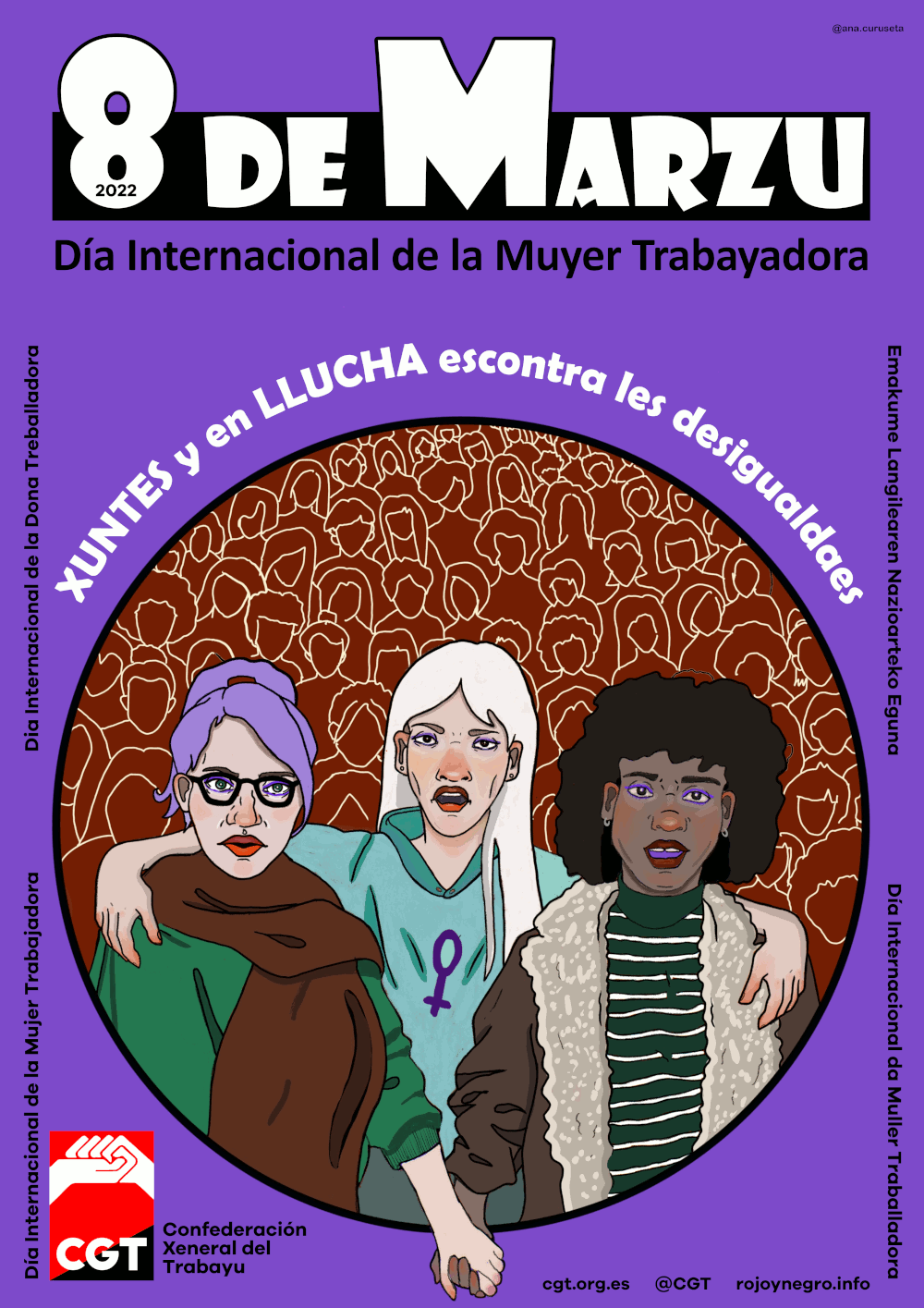 Imagen de 8 de Marzo de 2022 JUNTAS y en LUCHA contra las desigualdades