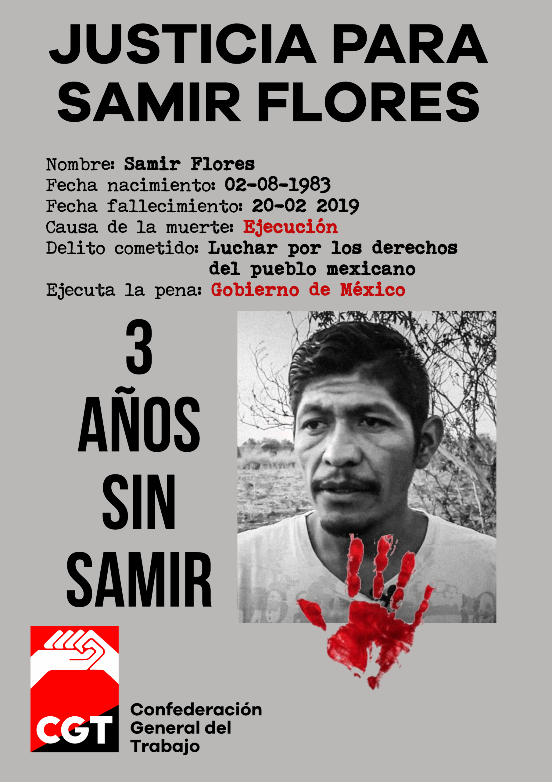 Imagen de 3er aniversario del asesinato de Samir Flores Soberanes