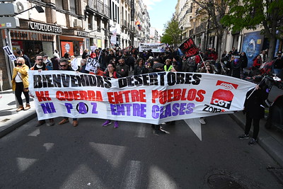 Imagen de CGT hace un llamamiento a la deserción de los ejércitos implicados en el conflicto y a intensificar las movilizaciones contra la guerra en Ucrania. También denuncia la colaboración en la escalada militar del Gobierno Español.