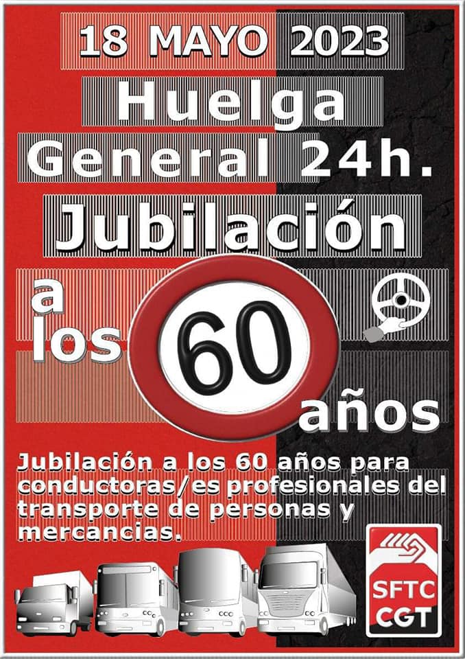 Imagen de El próximo 18 mayo, el Sector Federal de Transporte por Carretera de SFTC-CGT convoca huelga de 24h.