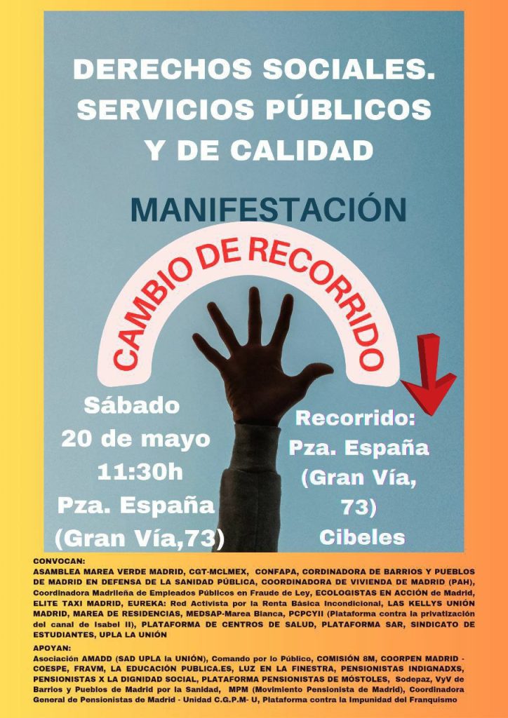 Imagen de 20 Mayo: Manifestación «Derechos sociales y servicios públicos de calidad»