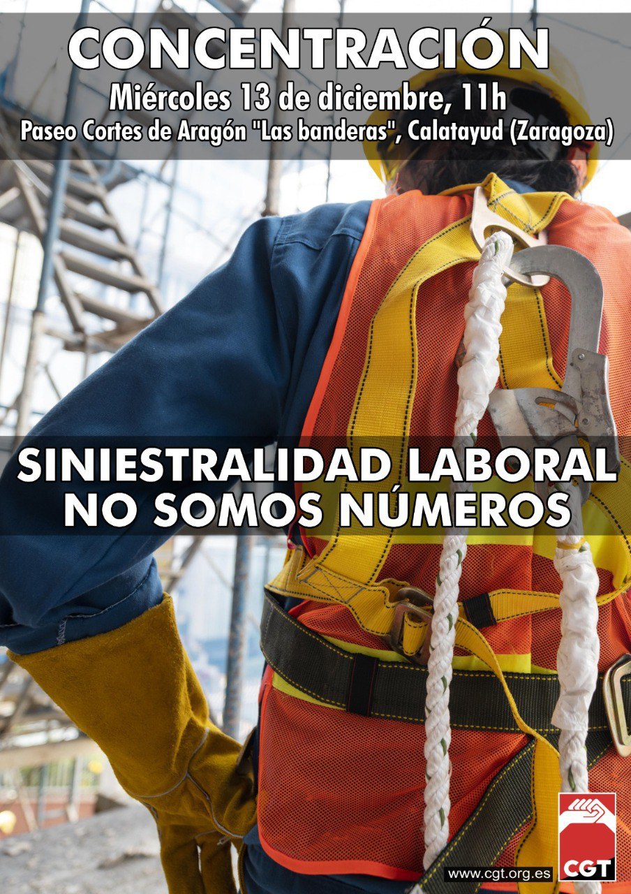 Imagen de 13D Calatayud por la campaña de CGT contra la «Siniestralidad Laboral. No Somos Números»