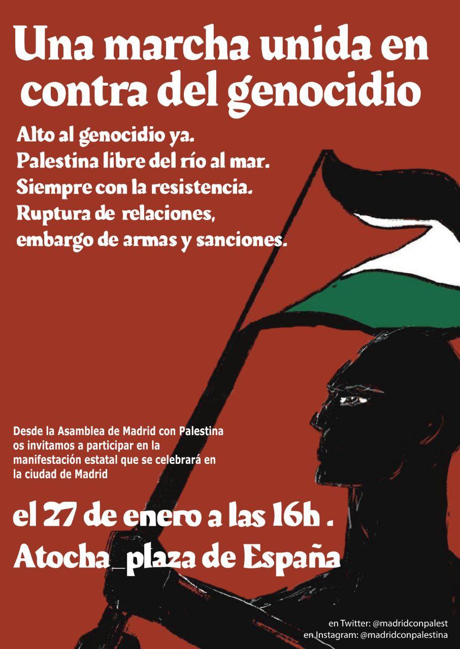 Imagen de A toda la militancia, a toda la ciudadanía: el #27ENEROCONPALESTINA en Madrid