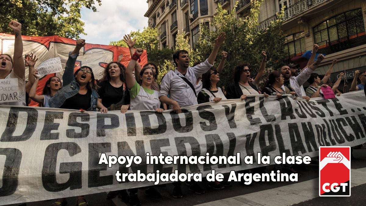 Imagen de CGT apoya el paro nacional convocado en Argentina e invita a mostrar la solidaridad en la lucha contra las medidas del presidente Milei