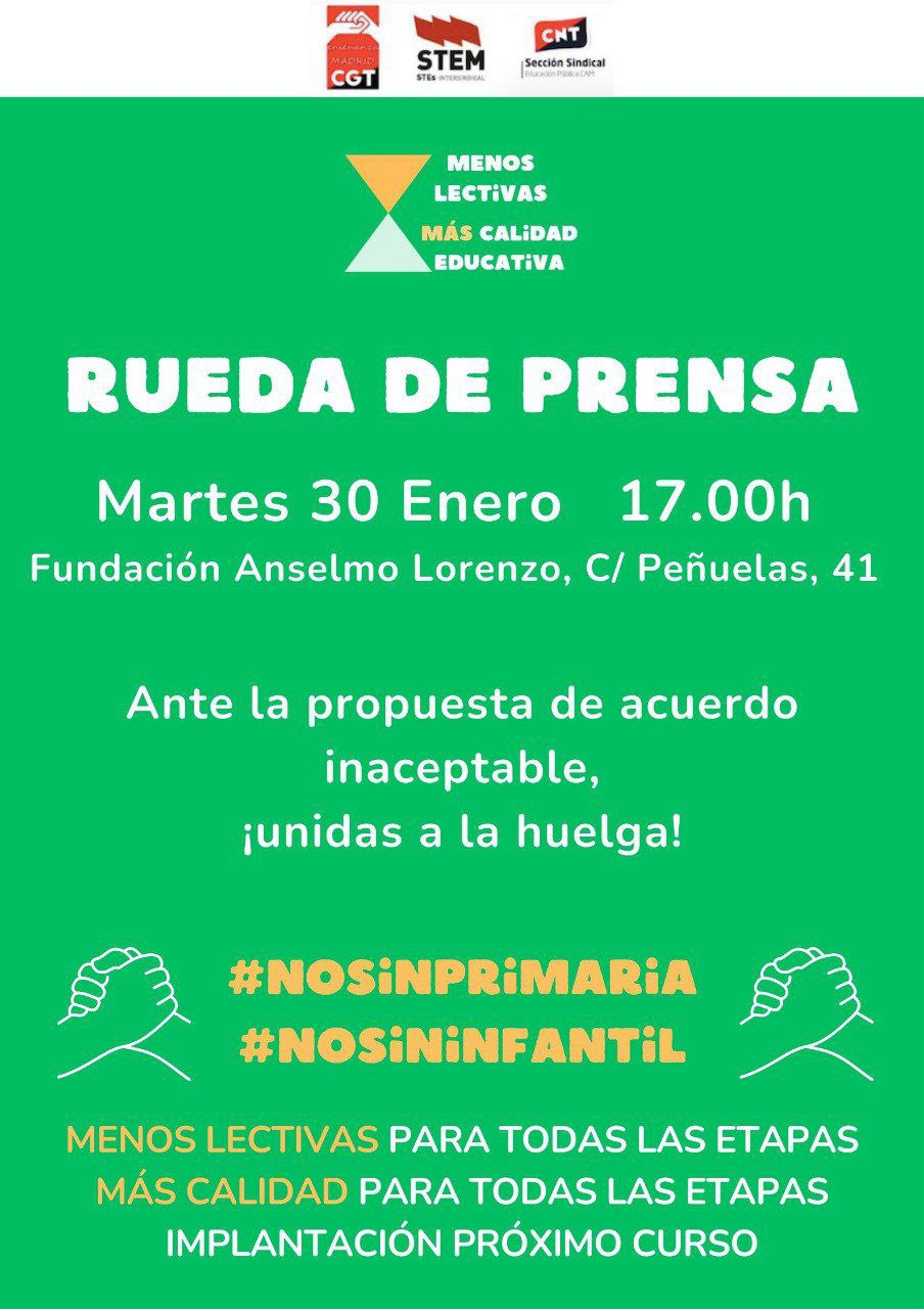 Imagen de Huelga enseñanza en Madrid: “Por la vuelta a las 18/23 horas lectivas, por la recuperación de nuestros derechos y por la pública».