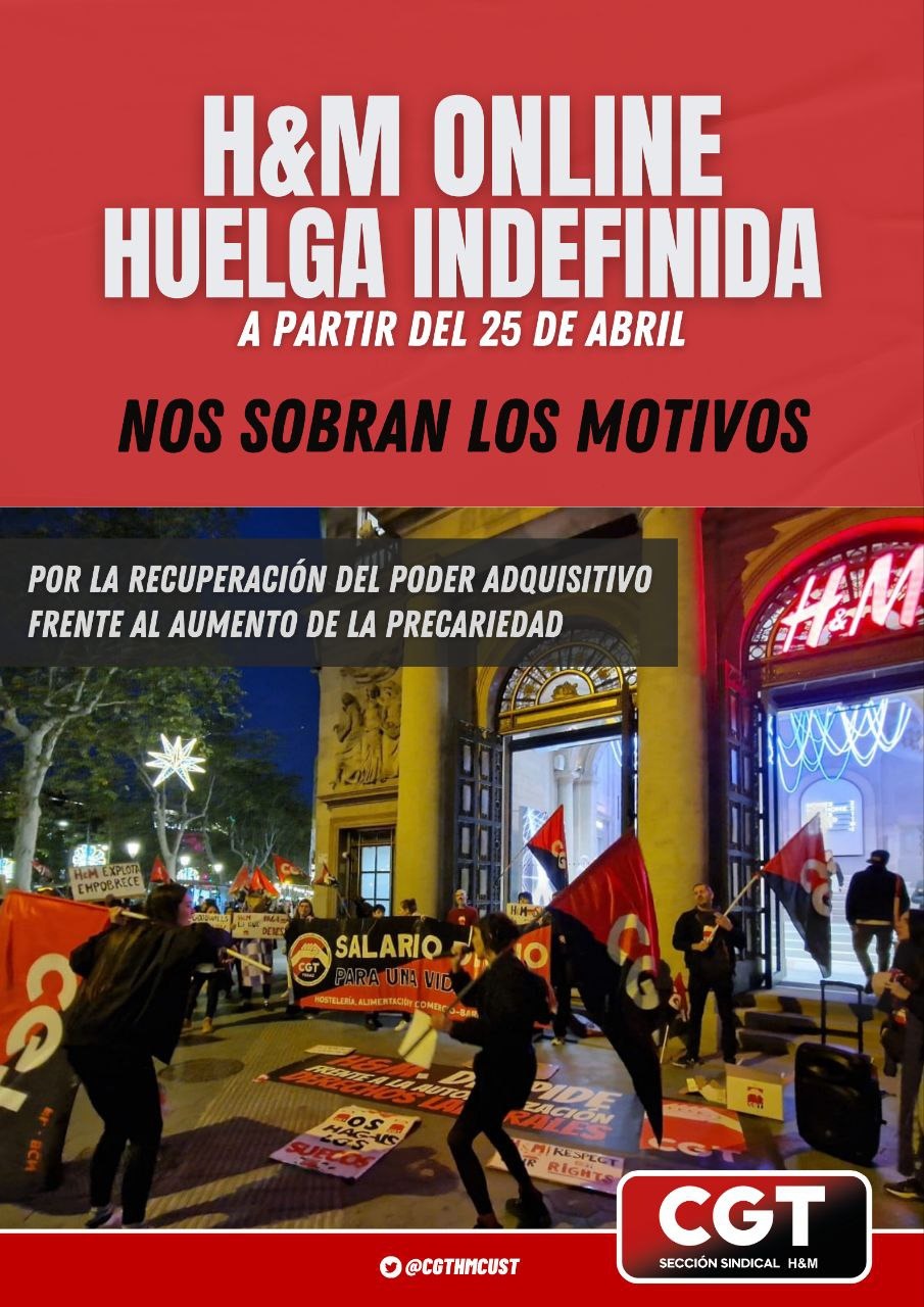 Imagen de CGT H&M Customer comienza huelga indefinida a partir del 25 de abril