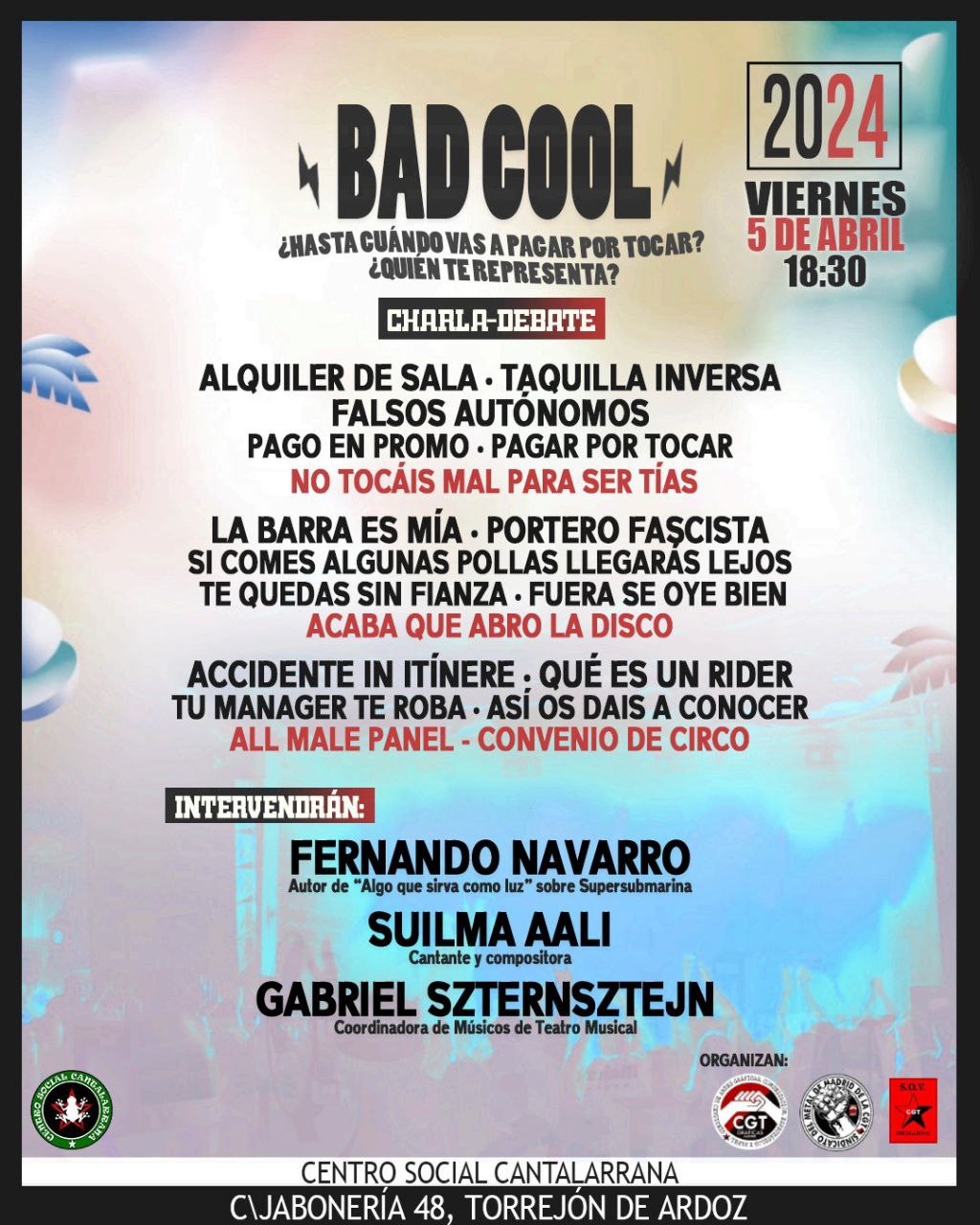 Imagen de Bad cool. I Jornada con músicos y sindicalistas del sector musical