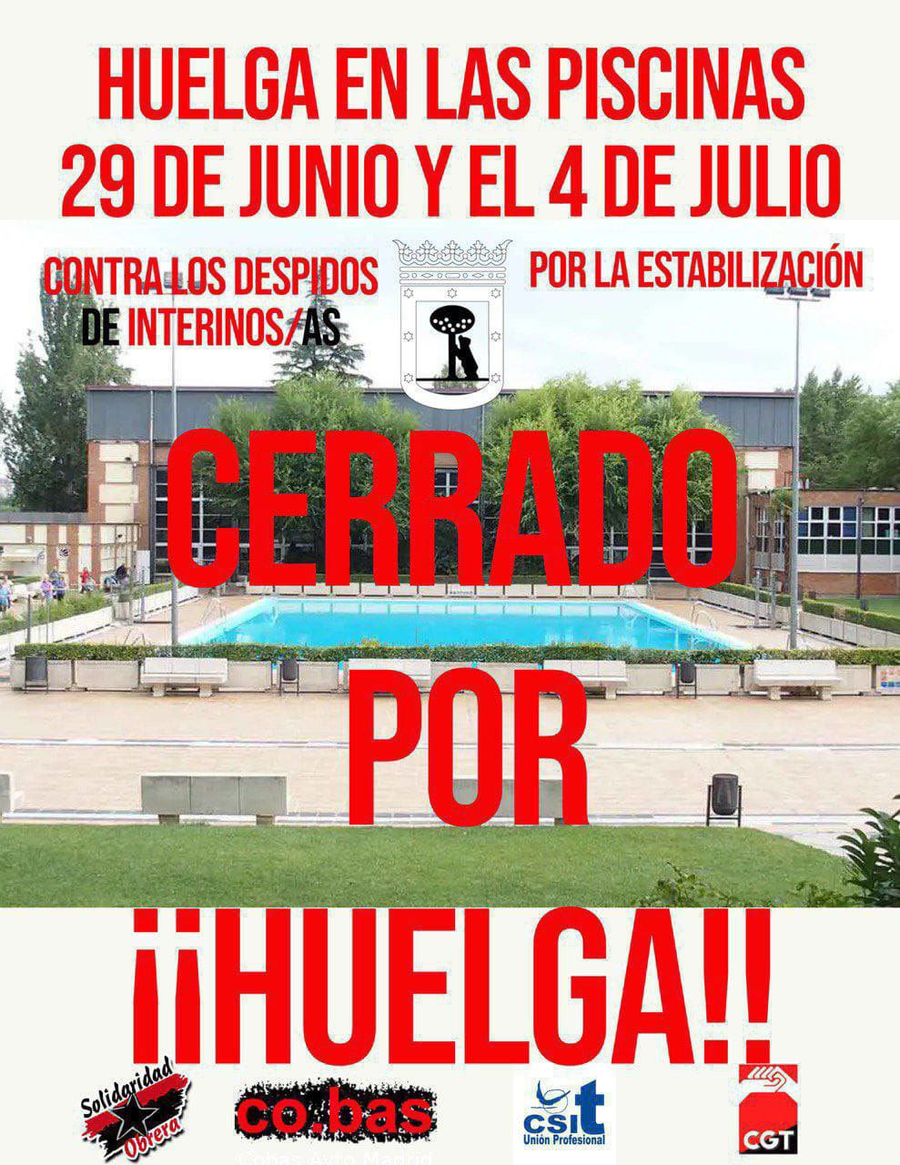 Imagen de Las trabajadoras de las piscinas municipales de Madrid irán a la huelga los días 29 de junio y 4 de julio.