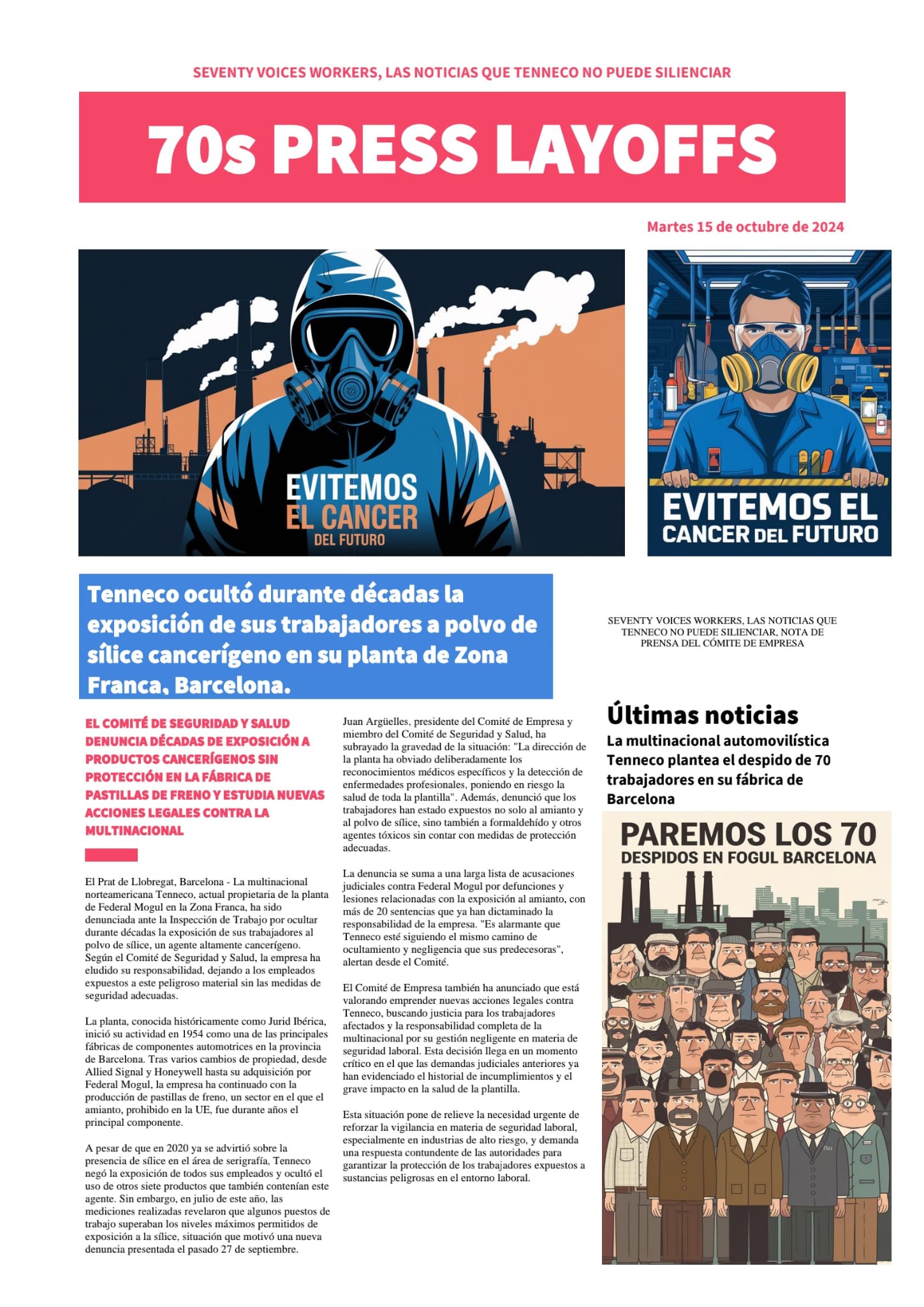 Imagen de Tenneco anuncia 70 despidos y amenaza con el cierre de la histórica planta de Federal Mogul en la Zona Franca