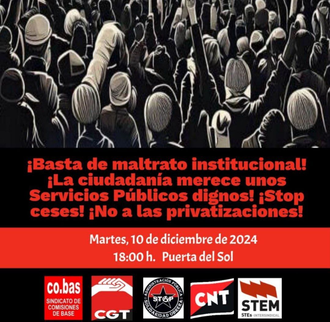 Imagen de 10 de diciembre: Contra la precarización del empleo en todas las administraciones públicas de la CAM