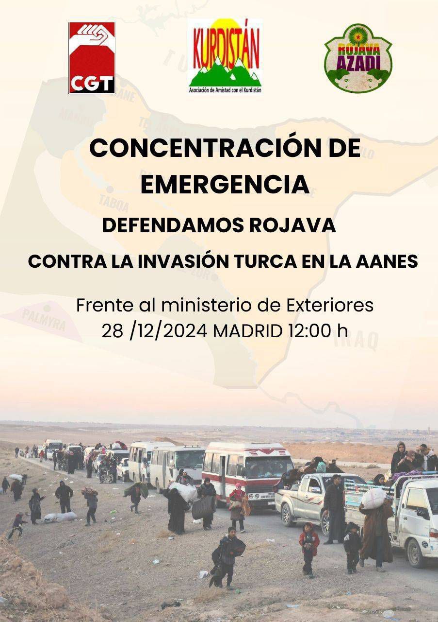 Imagen de 28D Concentración de urgencia: Paremos la guerra en el norte de Siria.