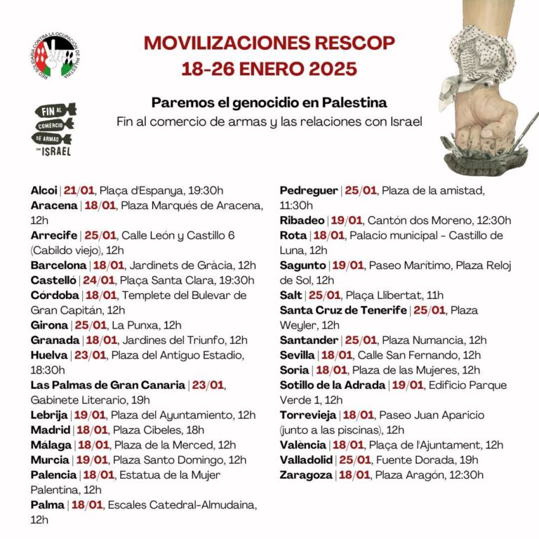 18-26E por Palestina: Convocatorias descentralizadas por todo el territorio estatal