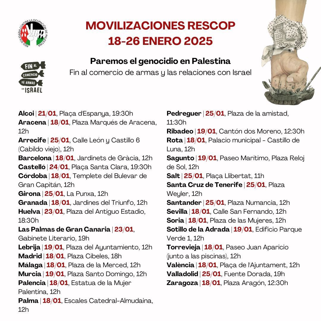 Imagen de 18-26E por Palestina: Convocatorias descentralizadas por todo el territorio estatal