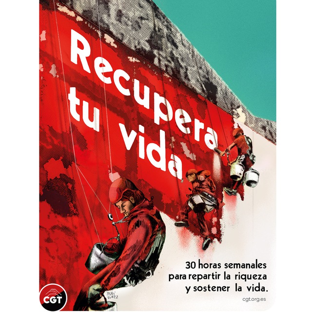 Imagen de 30 horas semanales sin reducción salarial. Trabajar menos para trabajar todxs