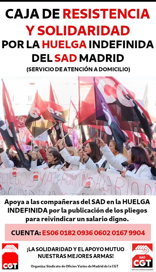 Imagen de Manifiesto de las trabajadoras de Ayuda a domicilio de CGT