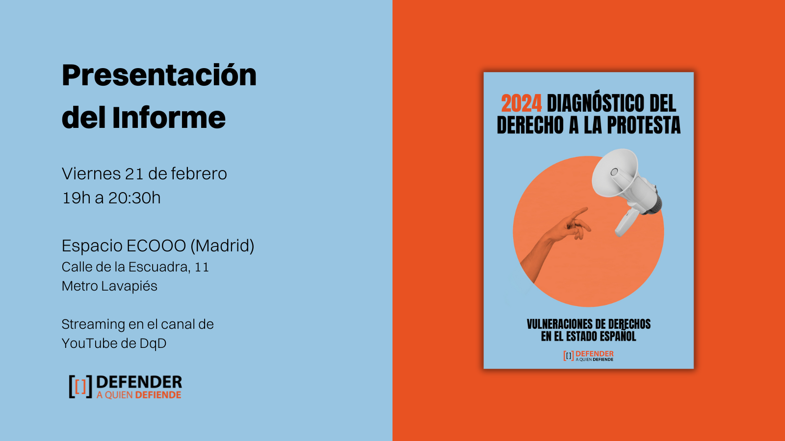 Imagen de Presentación del informe anual de las vulneraciones del derecho a la protesta.