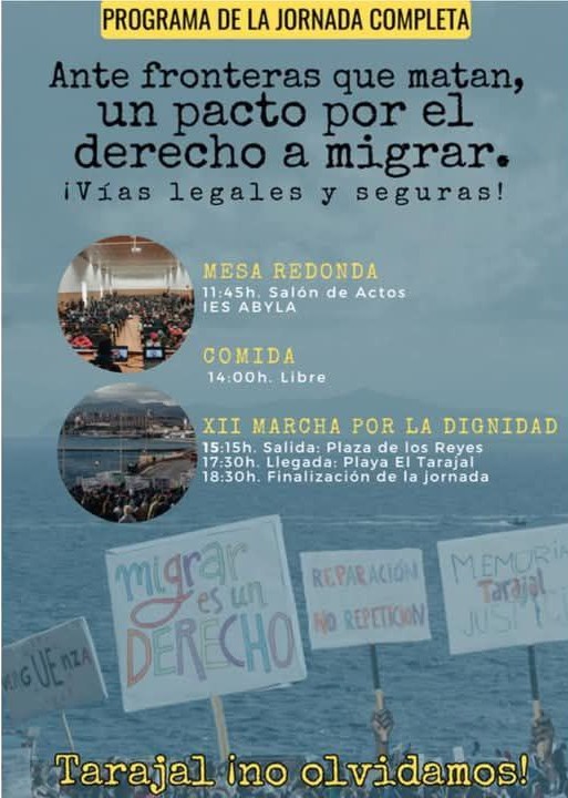 Imagen de XII Marcha por la Dignidad – Tarajal 2025: «Ante fronteras que matan, un pacto por el derecho a migrar. ¡Vías legales y seguras!»