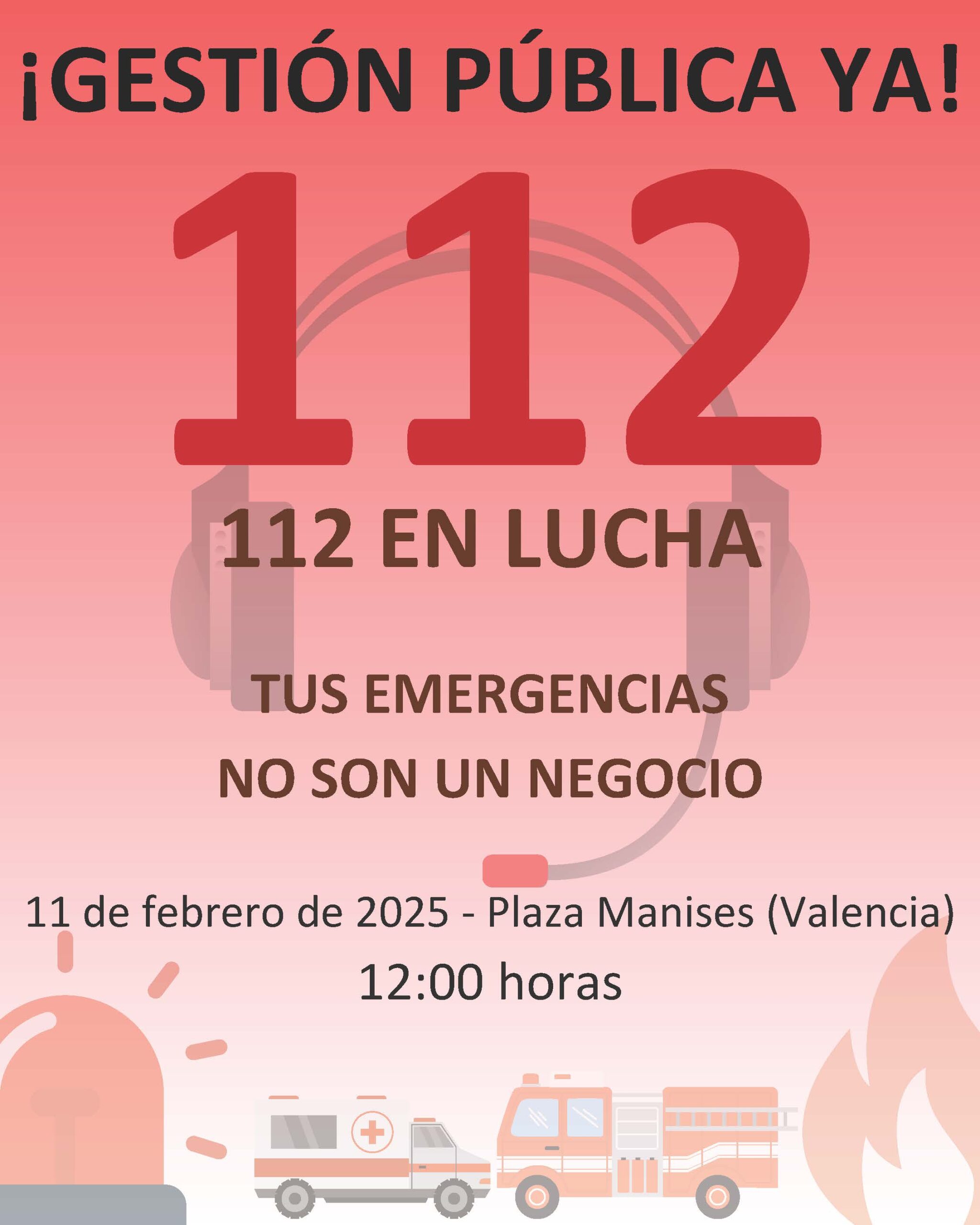 Imagen de 112 En Lucha: Las emergencias no son un negocio ¡GESTIÓN PÚBLICA YA!