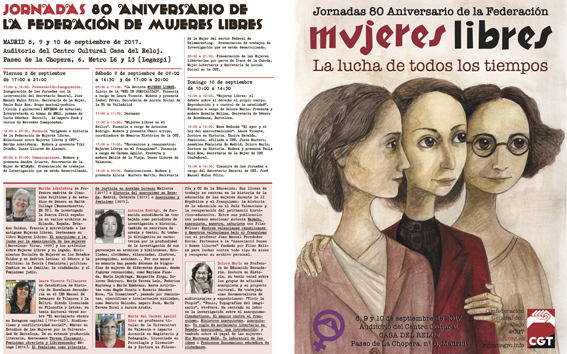 Imagen de Desplegable «Jornadas 80 aniversario de la Federación de Mujeres Libres», en Rojo y Negro nº 314 julio-agosto 2017