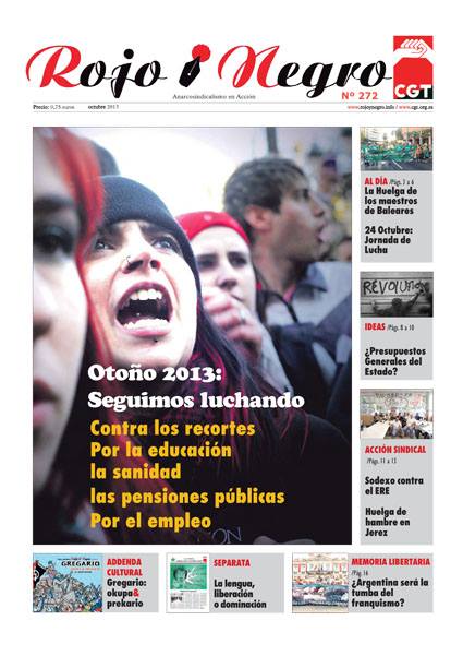 Imagen de Rojo y Negro 272 Octubre 2013 + Addenda, Suplemento Cultural de RyN + Separata Esperanto