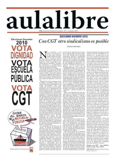 Imagen de Aula Libre – noviembre 2010: Elecciones Docentes 2010