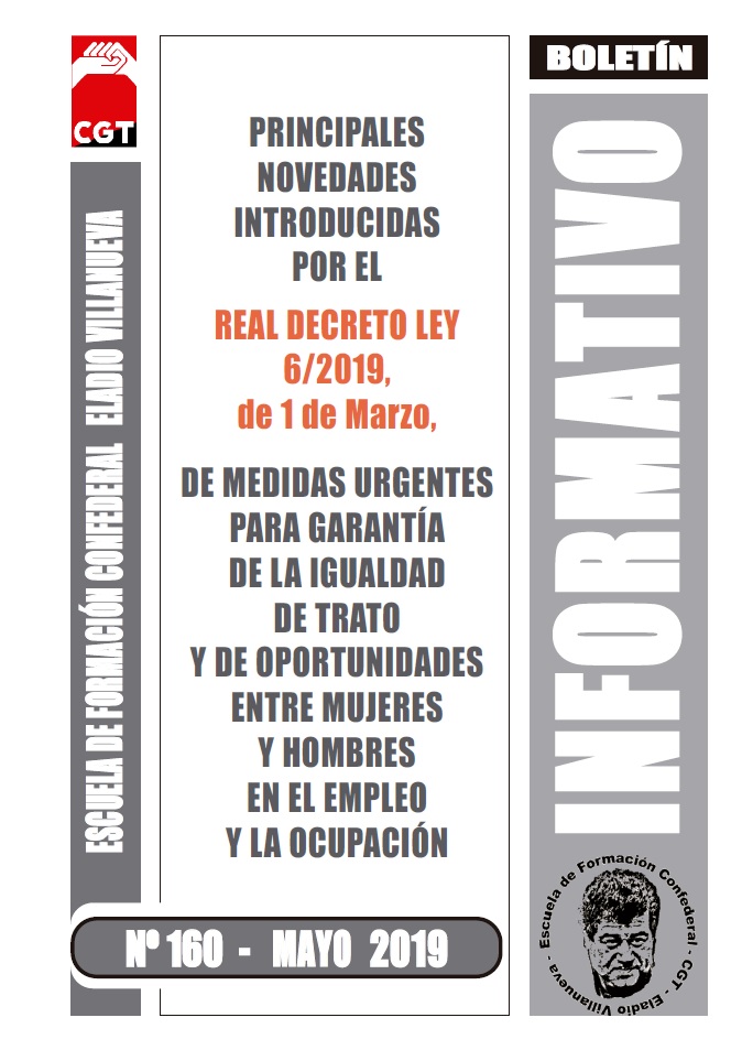 Imagen de Boletín 160 – Real Decreto Ley 6/2019, del 1 de marzo