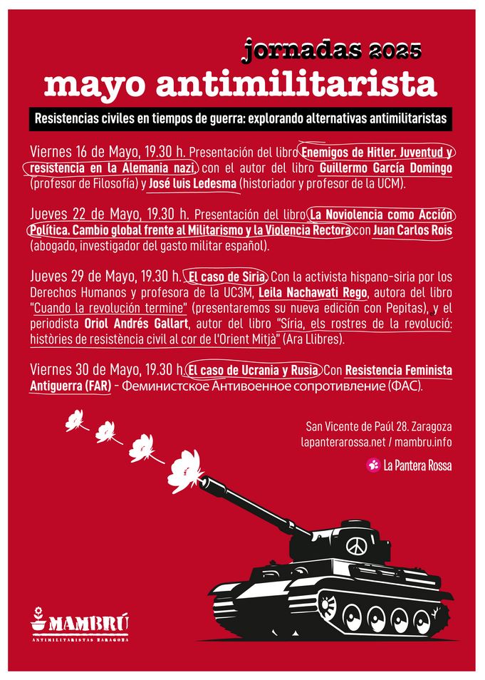 Imagen de Zaragoza: Jornadas 2025 «Mayo antimilitarista»