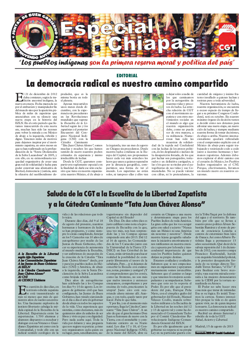 Imagen de Suplemento Especial sobre Chiapas Rojo y Negro 271 septiembre 2013