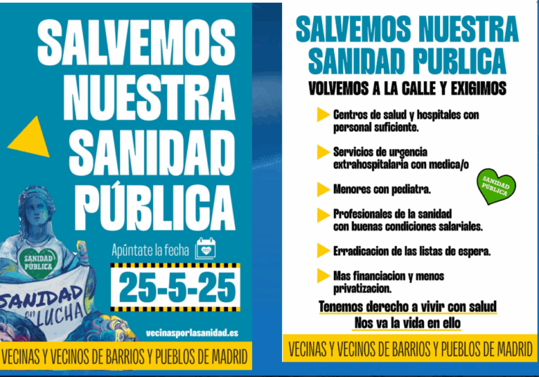 25 Mayo: Únete a la Defensa de Nuestra Sanidad Pública