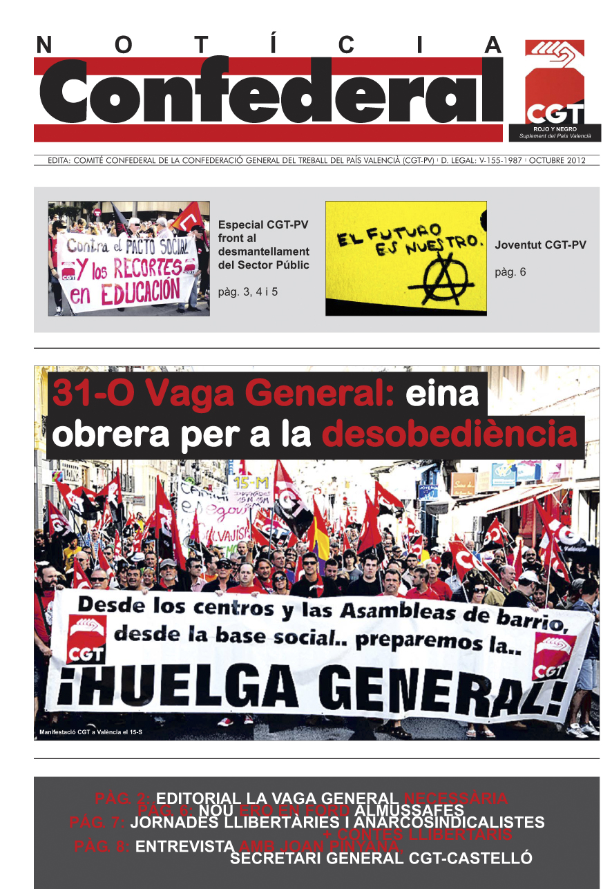 Imagen de Noticia Confederal Octubre 2012
