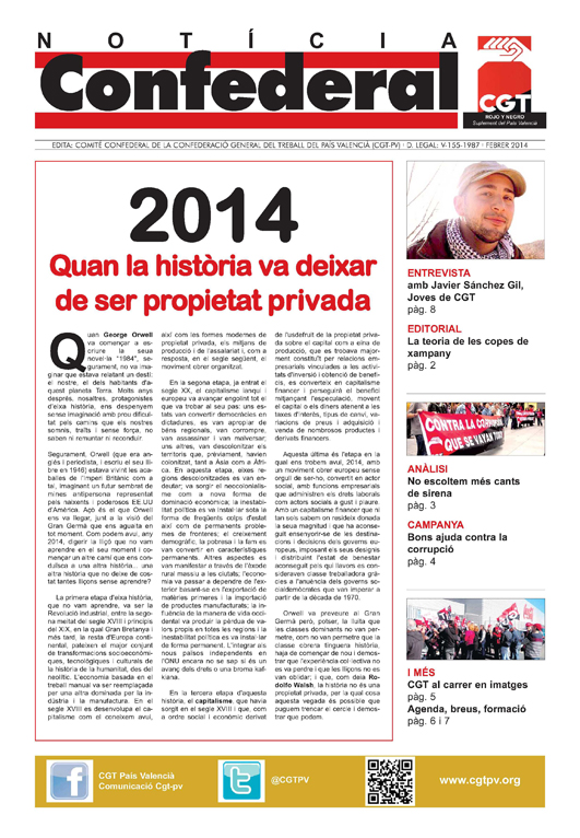 Imagen de Notícia Confederal – febrero 2014
