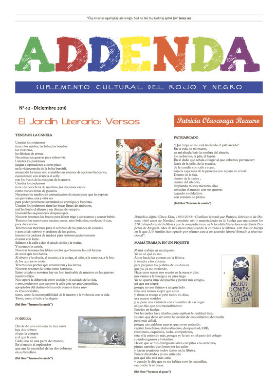 Imagen de Addenda, suplemento cultural del RyN – Nº 42, diciembre 2016