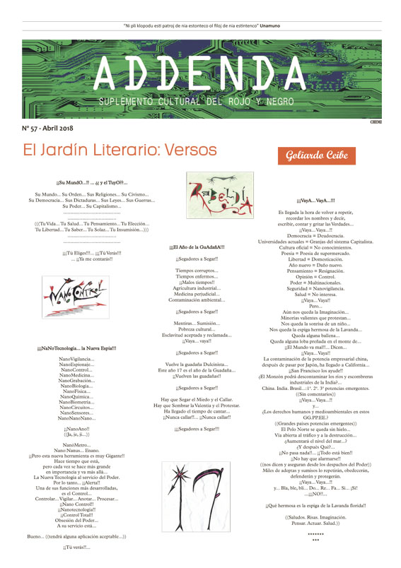 Imagen de Addenda, suplemento cultural del RyN – Nº 57, abril 2018