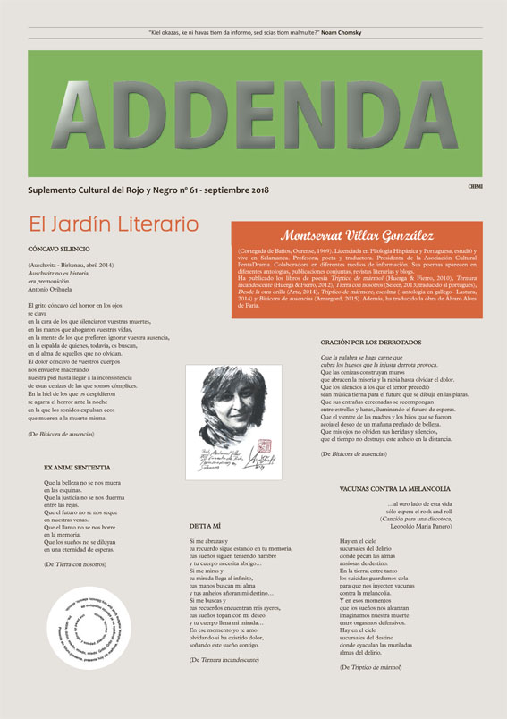 Imagen de Addenda, suplemento cultural del RyN – Nº 61, septiembre 2018