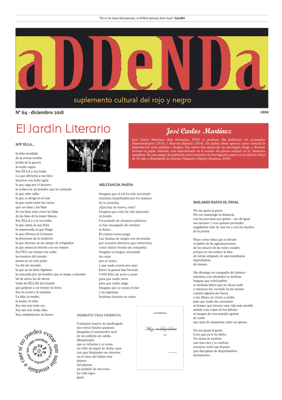 Imagen de Addenda, suplemento cultural del RyN – Nº 64, diciembre 2018