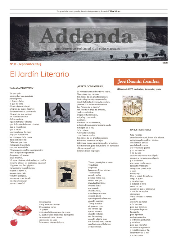 Imagen de Addenda, suplemento cultural del RyN – Nº 72, septiembre 2019
