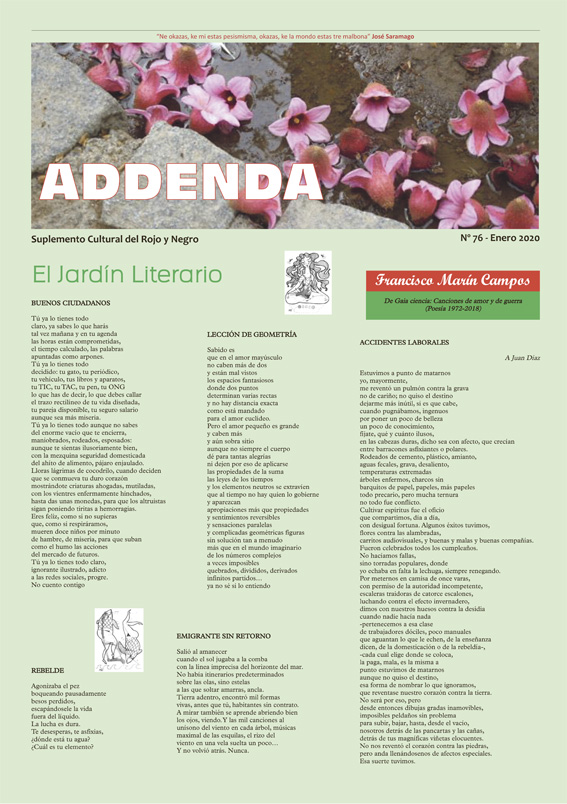 Addenda, suplemento cultural del RyN – Nº 76, enero 2020