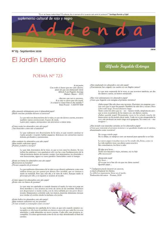 Imagen de Addenda, suplemento cultural del RyN – Nº 83, septiembre 2020