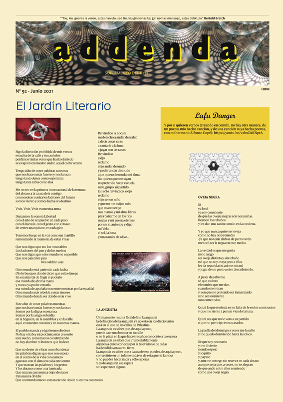 Imagen de Addenda, suplemento cultural del RyN – Nº 92, junio 2021