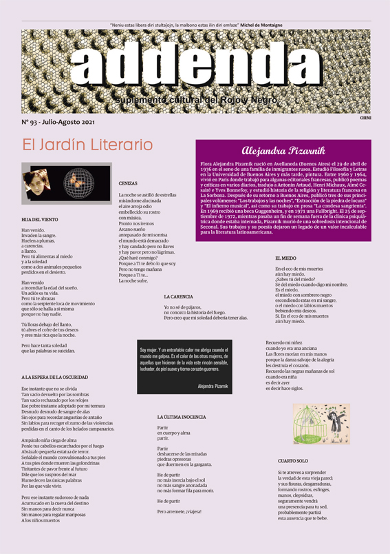 Imagen de Addenda, suplemento cultural del RyN – Nº 93, julio-agosto 2021