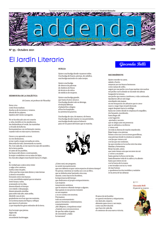 Imagen de Addenda, Suplemento Cultural del RyN – Nº 95 – Octubre 2021