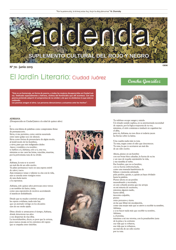 Imagen de Addenda, suplemento cultural del RyN – Nº 70, junio 2019